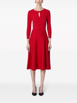Vlněné midi šaty s mašlí Carolina Herrera červené