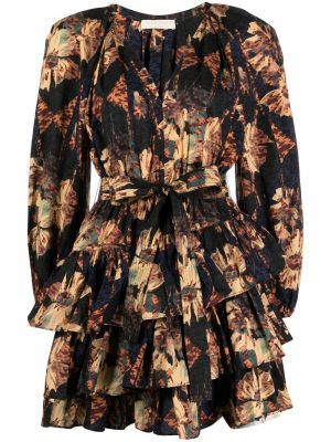 Šaty s potlačou s abstraktným vzorom Ulla Johnson čierna