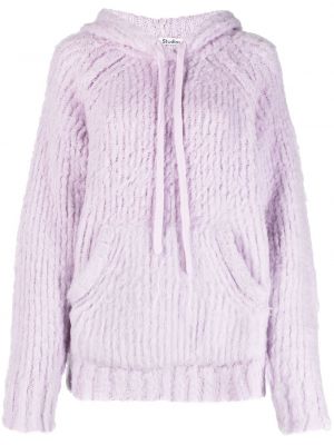 Megztas džemperis su gobtuvu Acne Studios violetinė