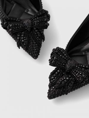 Pantofi cu toc cu funde cu toc de cristal Kurt Geiger London negru
