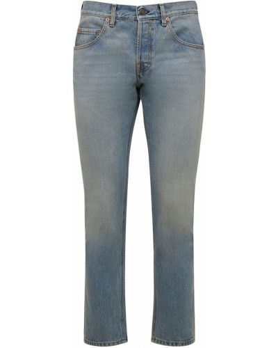 Bavlnené skinny fit džínsy Gucci modrá