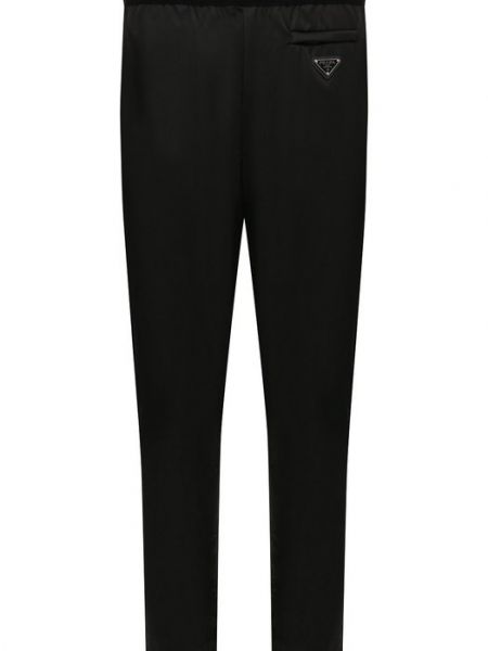 Черные шерстяные брюки Prada