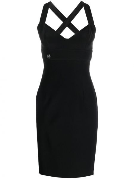 Hedvábné mini šaty Philipp Plein černé