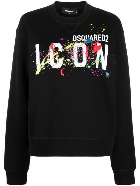 Trykt sweatshirt Dsquared2 svart