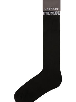 Хлопковые носки Versace черные