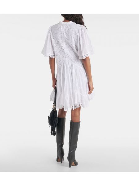 Puuvillased tikitud kleit Marant Etoile valge