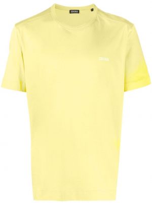 Haftowana koszulka Zegna żółta