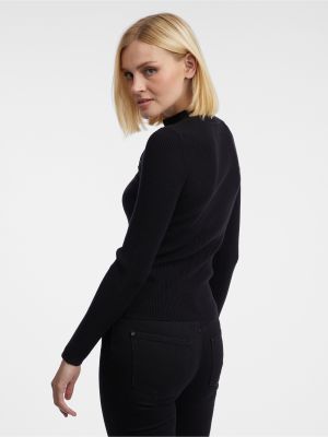 Čipkovaný čipkovaný sveter Orsay čierna