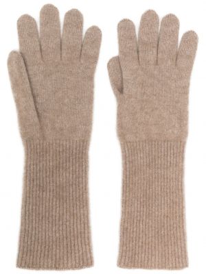 Rękawiczki z kaszmiru Auralee brązowe