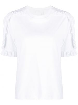 T-shirt en coton à volants See By Chloé blanc
