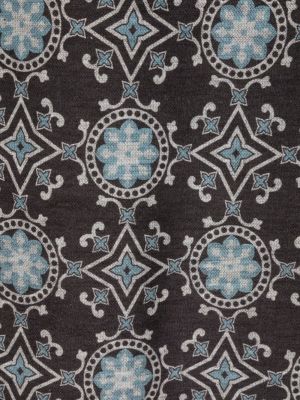 Echarpe en soie à imprimé à motif géométrique Kiton gris