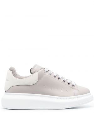 Blonder lær snøring sneakers Alexander Mcqueen grå