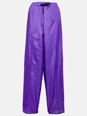 Oversized ravne hlače z visokim pasom Moncler Genius vijolična