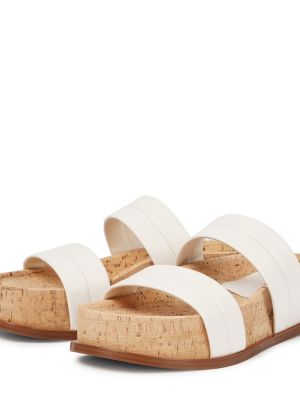 Kožené sandály na platformě Gabriela Hearst bílé