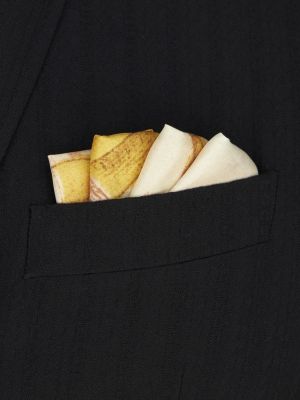 Hedvábná kravata s potiskem s kapsami Etro žlutá