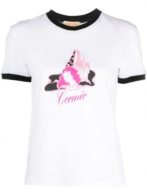 Kokvilnas t-krekls ar apdruku Cormio balts
