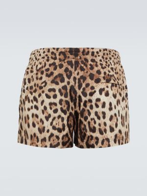 Kratke hlače s potiskom z leopardjim vzorcem Dolce&gabbana