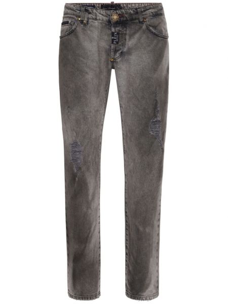 Low waist jeans mit normaler passform Philipp Plein grau