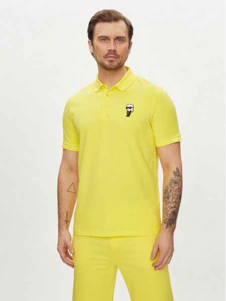Тениска с копчета Karl Lagerfeld жълто