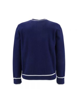 Sweter z dekoltem w serek Gucci niebieski