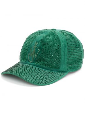 Kapa s šiltom s kristali Jw Anderson zelena