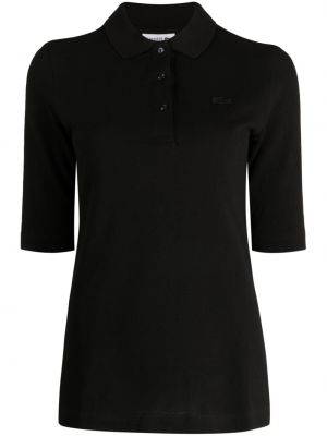 Памучна поло тениска Lacoste черно