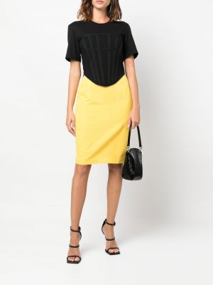 Asymetrické pouzdrová sukně Thierry Mugler Pre-owned žluté