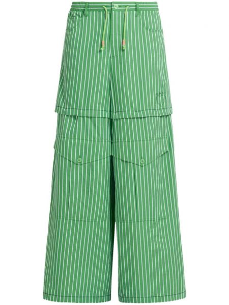 Pantaloni drepti din bumbac Marni verde