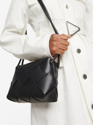 Bőr crossbody táska Bottega Veneta fekete