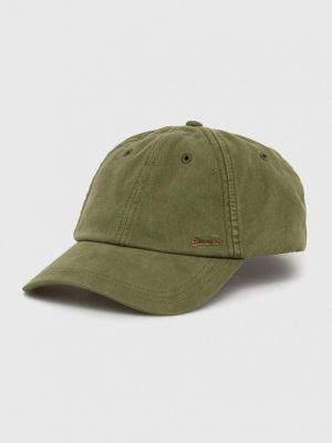 Șapcă din bumbac Superdry verde