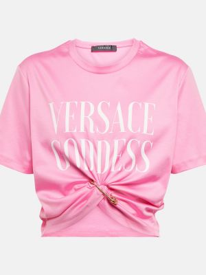 Jersey pamut póló Versace - rózsaszín