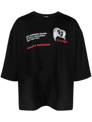 Bavlnené tričko s potlačou Willy Chavarria čierna