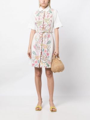 Sukienka mini w kwiatki z nadrukiem Evi Grintela biała