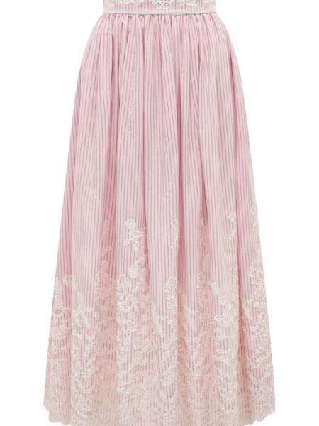 Хлопковая юбка Elie Saab розовая