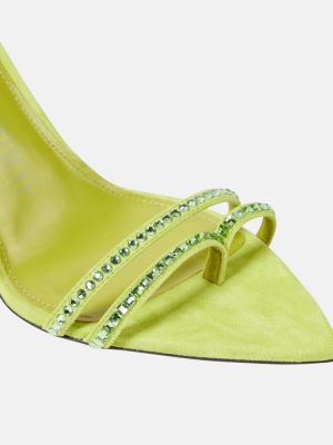 Semišové sandále The Attico zelená
