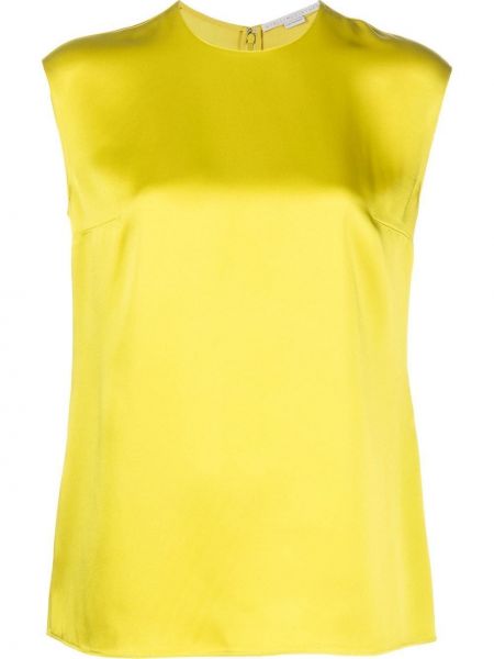 Αμάνικη σατέν μπλούζα Stella Mccartney κίτρινο