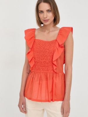 Памучна блуза Marella оранжево