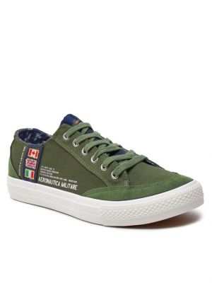 Sneakersy Aeronautica Militare zielone