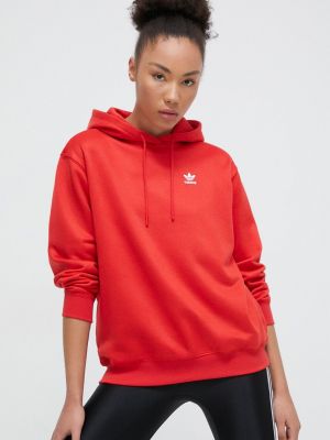 Mikina s kapucí s potiskem Adidas Originals červená