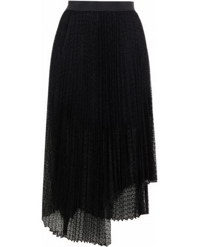 Кружевная асимметричная юбка на шнуровке Maje, черный