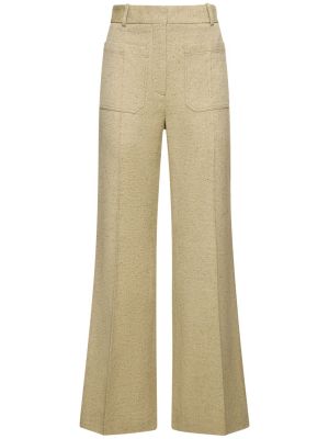 Pantalones de lana Victoria Beckham verde