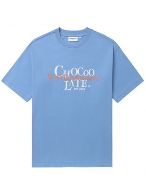 Bavlnené tričko s výšivkou Chocoolate modrá
