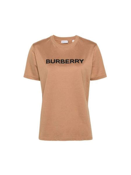 Koszulka z nadrukiem Burberry brązowa