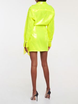 Mini robe à paillettes David Koma jaune