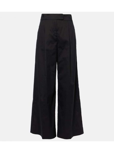 Pantalones de algodón bootcut 's Max Mara negro