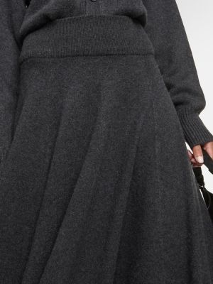 Kašmírová dlhá sukňa Extreme Cashmere sivá