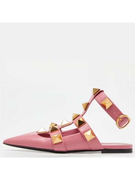 Sandalias de cuero retro Valentino Vintage rosa