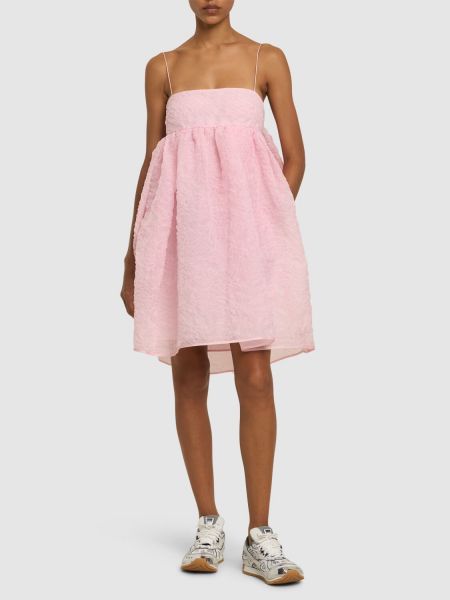 Mini šaty s mašlí Cecilie Bahnsen růžové