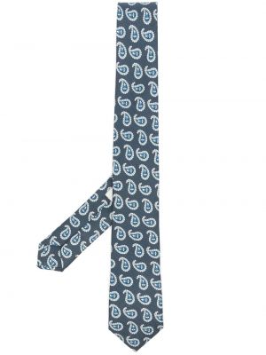 Копринена вратовръзка с принт с пейсли десен Etro синьо