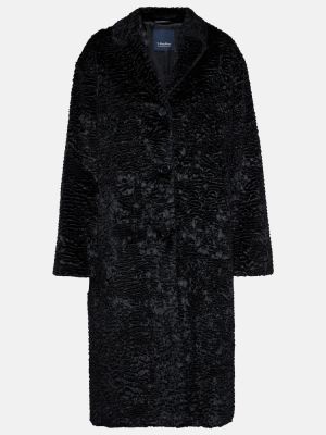 Βελούδινο παλτό ζακάρ 's Max Mara μαύρο